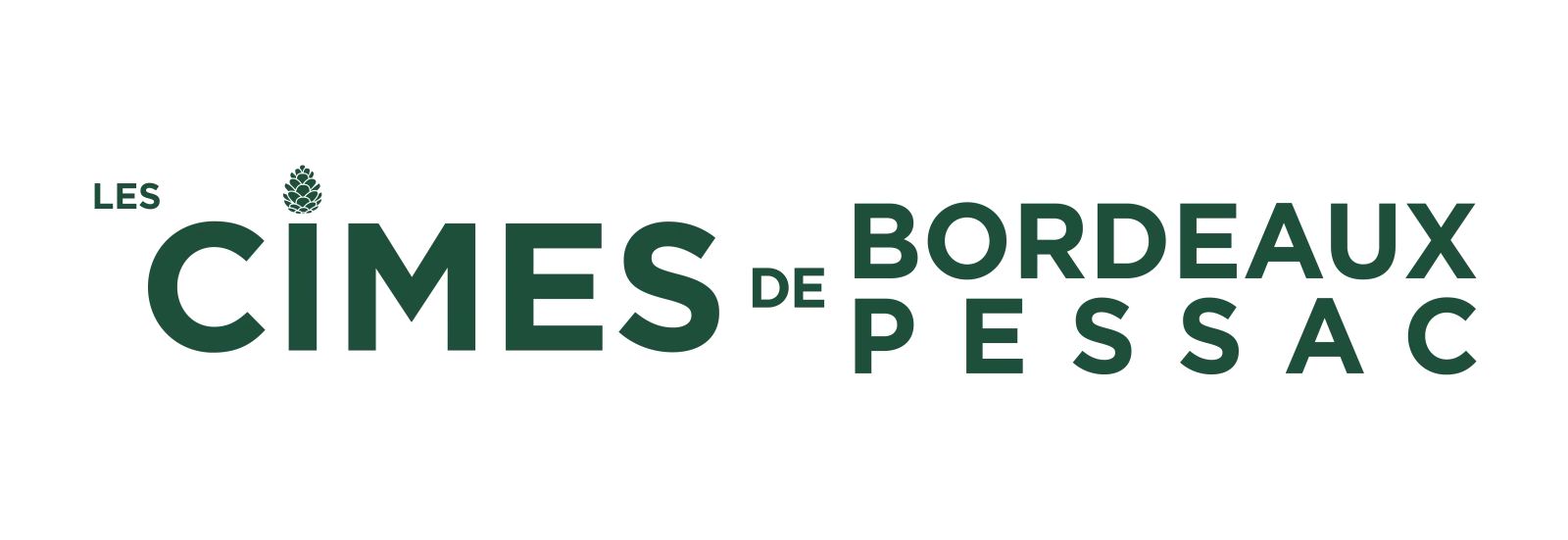 Logo Les Cimes de Bordeaux Pessac avec houblon stylisé en vert foncé