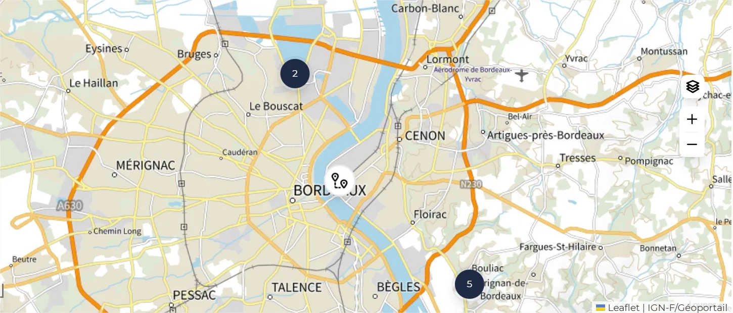 Carte trail Bordeaux Métropole